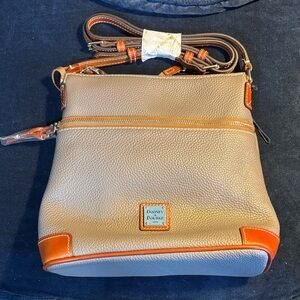 Dooney & Bourke Grey Pebble Leather Crossbody Bag